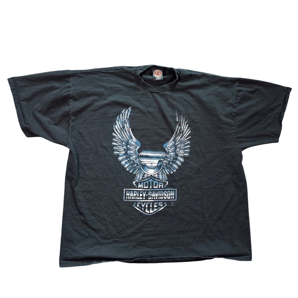Vintage 90's 1996 Harley Davidson Eagle Engine T Shirt Size XXXL